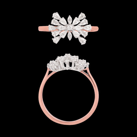 18K Two Tone Gold Diamond Ring - 0.5ct VVS-VS-EF