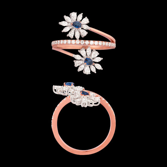18K Two Tone Gold Diamond Ring - 0.683ct VVS-EF