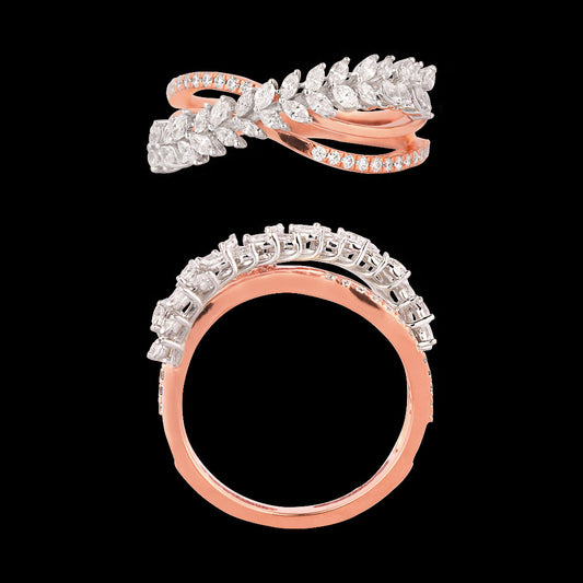 18K Two Tone Gold Diamond Ring - 0.687ct VVS-EF