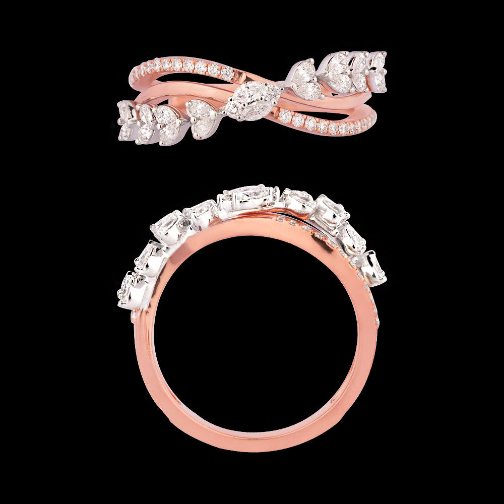 18K Two Tone Gold Diamond Ring - 0.536ct VVS-EF