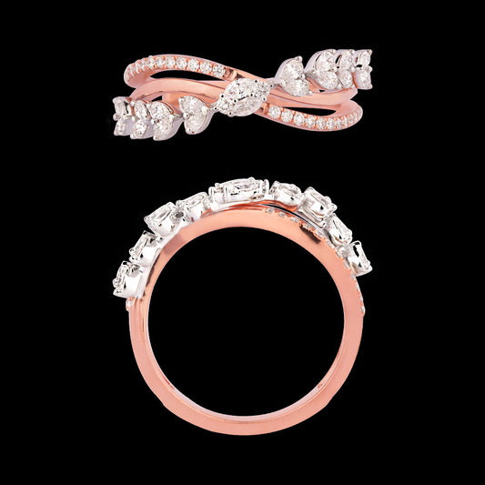 18K Two Tone Gold Diamond Ring - 0.536ct VVS-EF