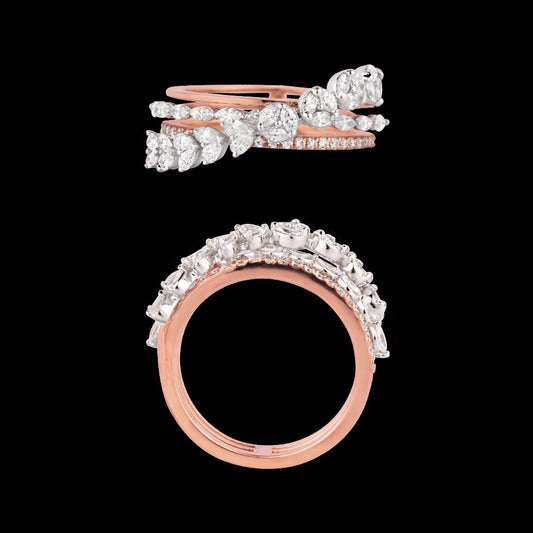 18K Two Tone Gold Diamond Ring - 0.91ct VVS-VS-EF