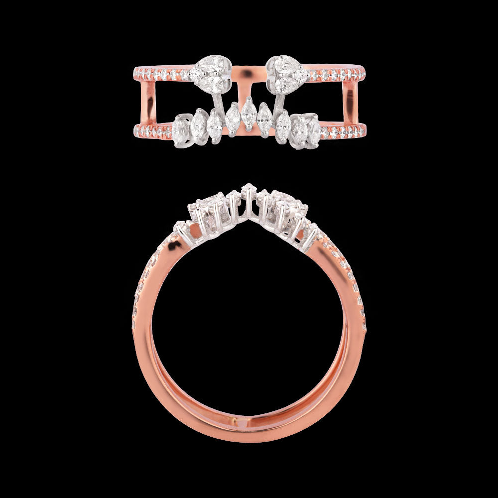 18K Two Tone Gold Diamond Ring - 0.395ct VVS-EF