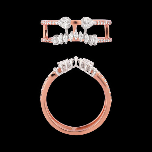 18K Two Tone Gold Diamond Ring - 0.395ct VVS-EF
