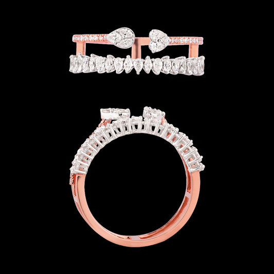 18K Two Tone Gold Diamond Ring - 0.569ct VVS-EF