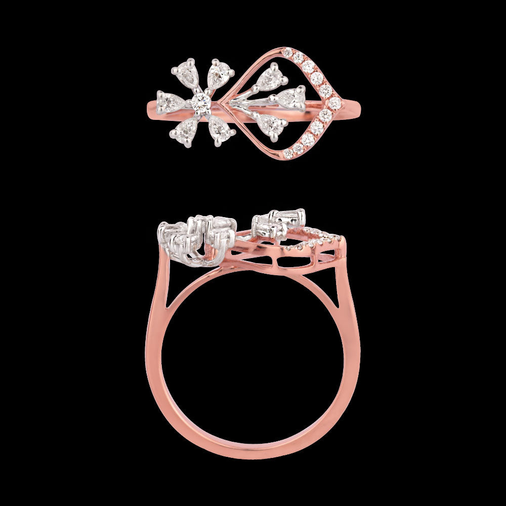 18K Two Tone Gold Diamond Ring - 0.465ct VVS-VS-EF