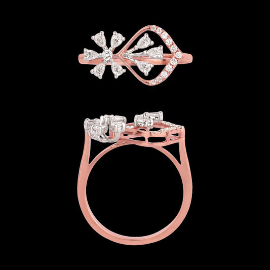 18K Two Tone Gold Diamond Ring - 0.465ct VVS-VS-EF