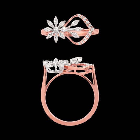 18K Two Tone Gold Diamond Ring - 0.308ct VVS-EF