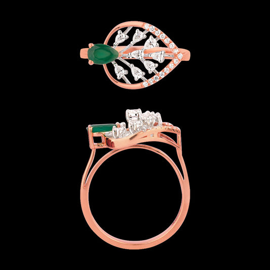 18K Two Tone Gold Diamond Ring - 0.241ct VVS-EF with Colour Stones
