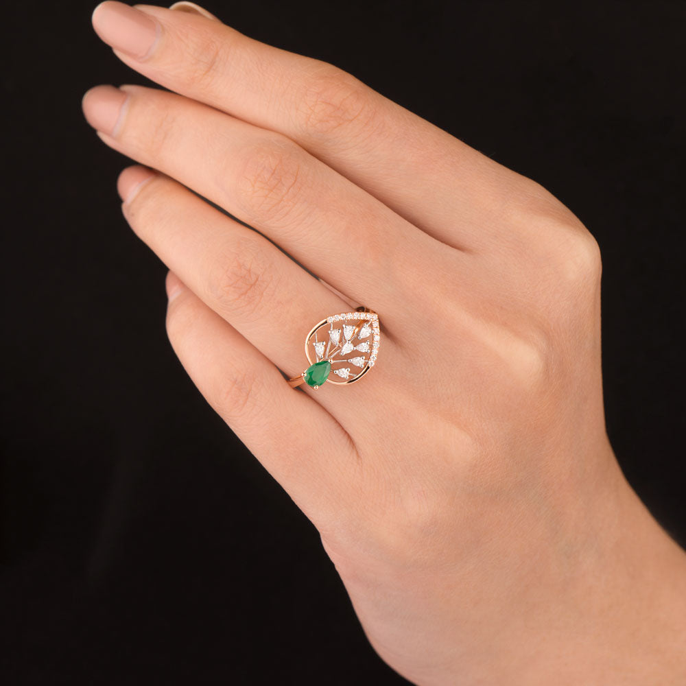 18K Two Tone Gold Diamond Ring - 0.241ct VVS-EF with Colour Stones