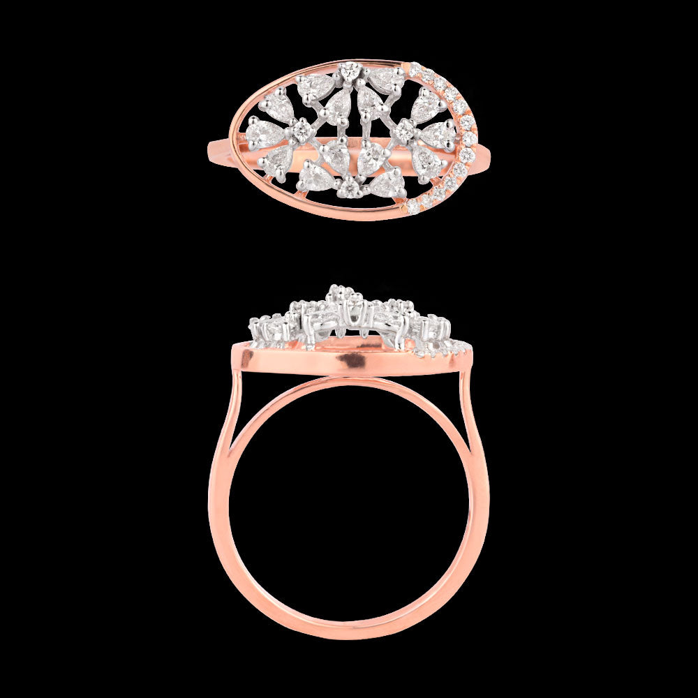 18K Two Tone Gold Diamond Ring - 0.502ct VVS-EF