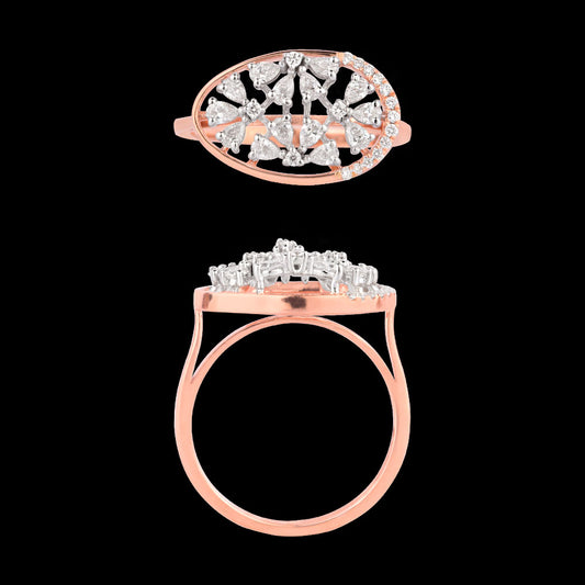 18K Two Tone Gold Diamond Ring - 0.502ct VVS-EF