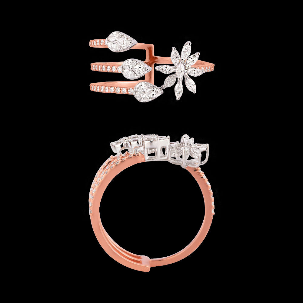 18K Two Tone Gold Diamond Ring - 0.551ct VVS-VS-EF