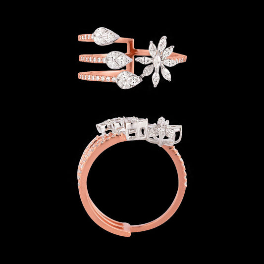 18K Two Tone Gold Diamond Ring - 0.551ct VVS-VS-EF