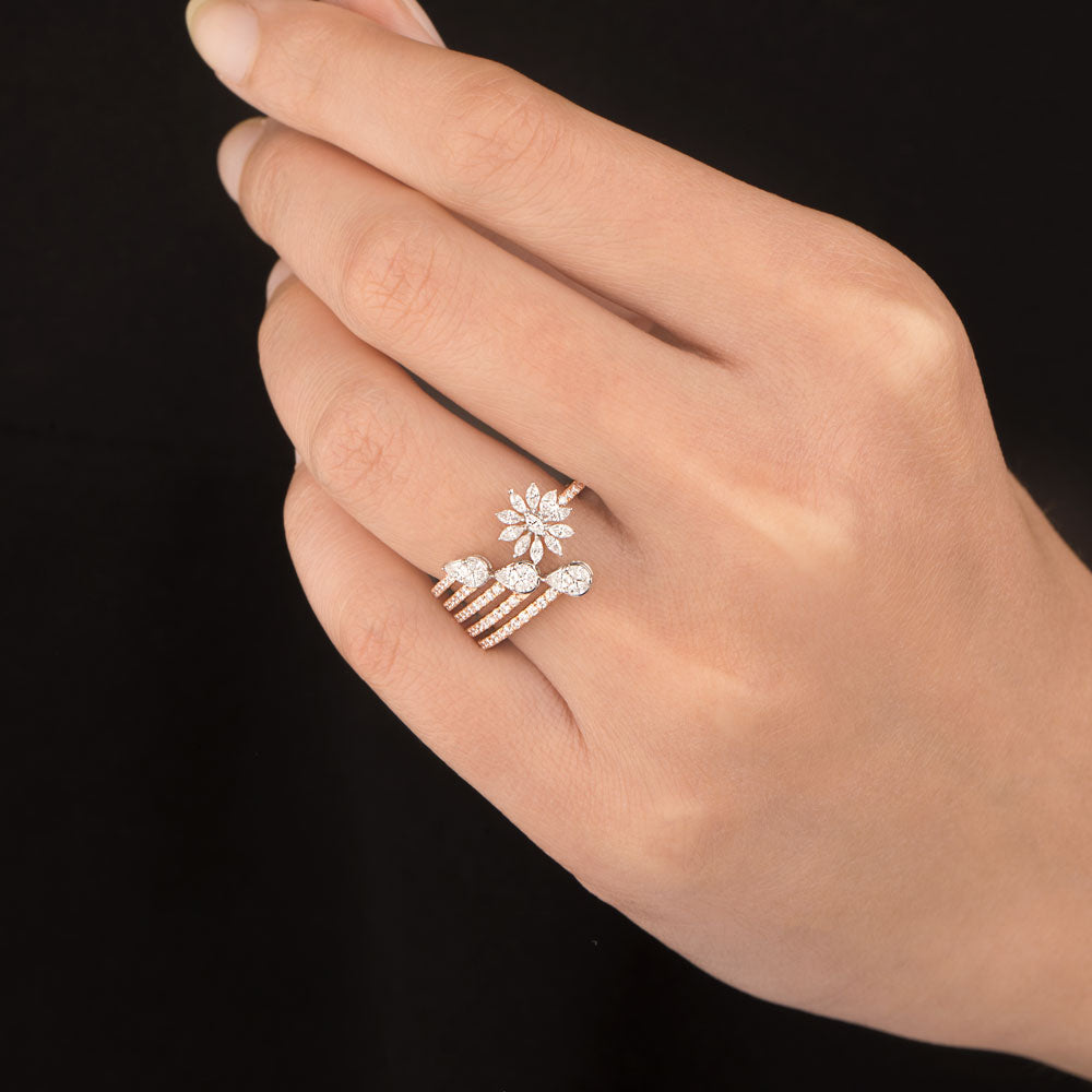 18K Two Tone Gold Diamond Ring - 0.551ct VVS-VS-EF