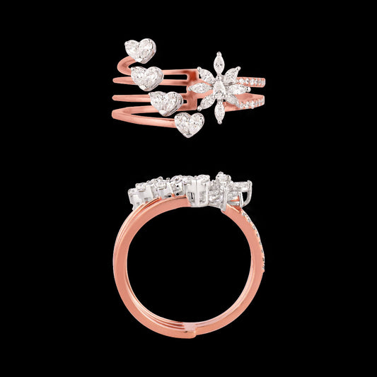 18K Two Tone Gold Diamond Ring - 0.471ct VVS-VS-EF