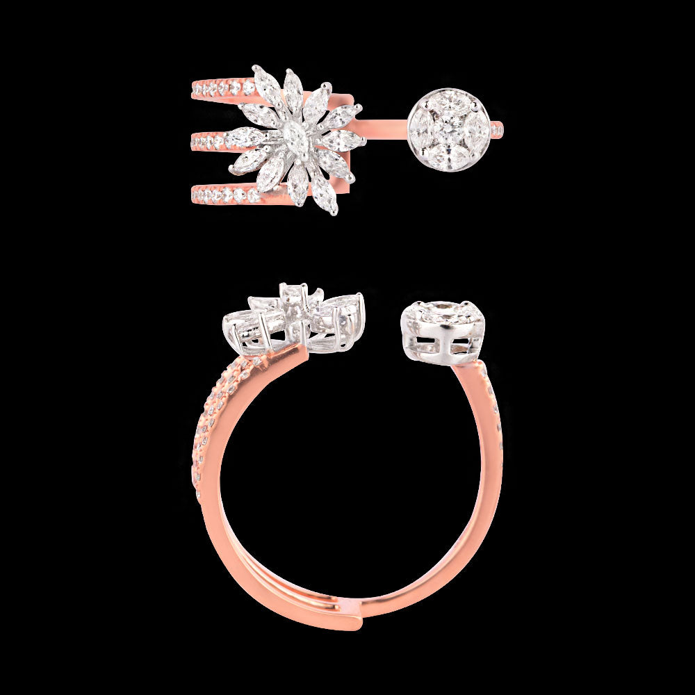 18K Two Tone Gold Diamond Ring - 0.594ct VVS-VS-EF