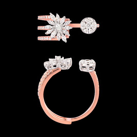 18K Two Tone Gold Diamond Ring - 0.594ct VVS-VS-EF