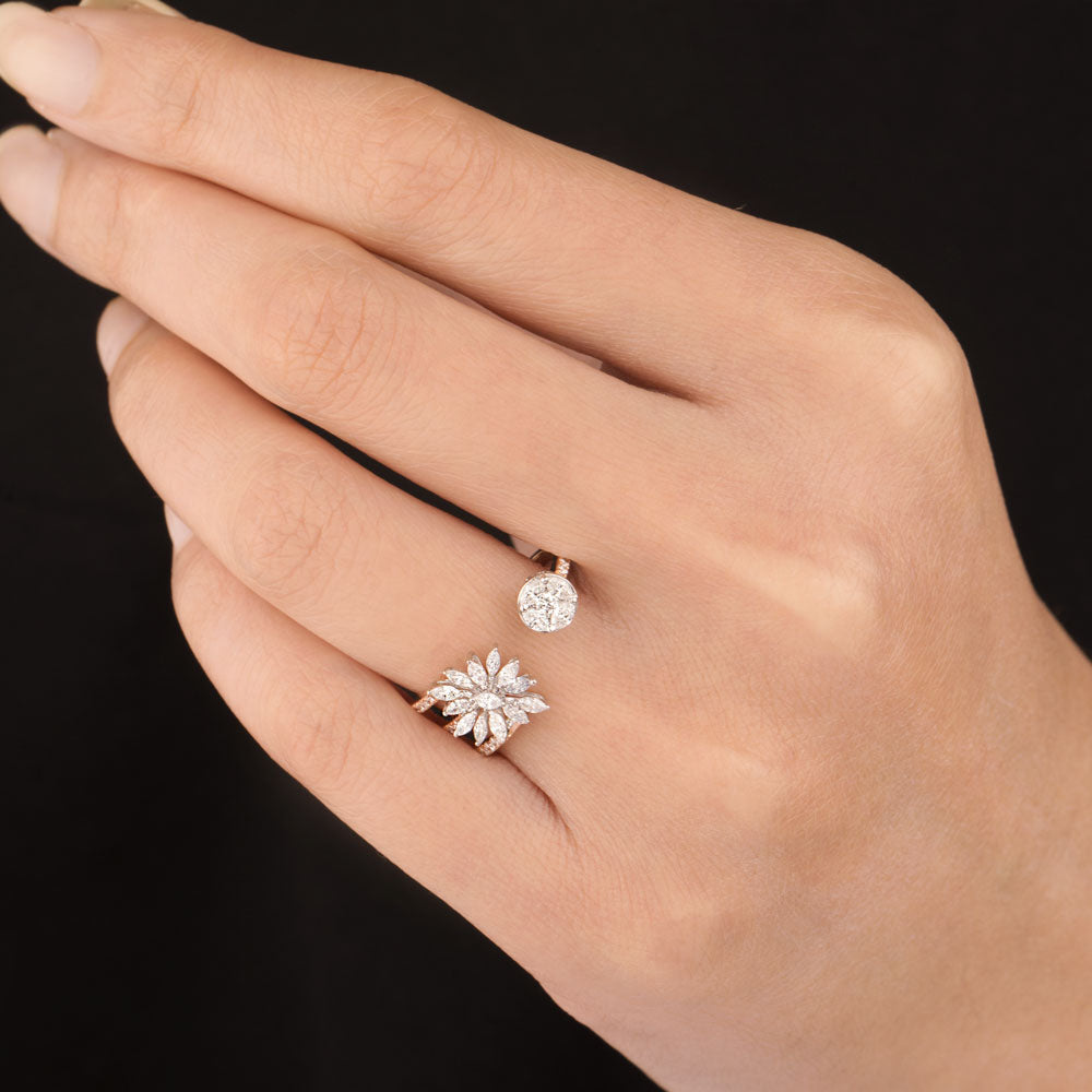 18K Two Tone Gold Diamond Ring - 0.594ct VVS-VS-EF