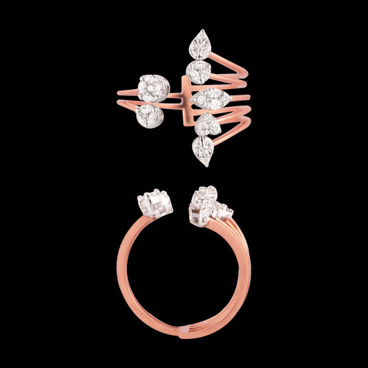 18K Two Tone Gold Diamond Ring - 0.421ct VVS-VS-EF