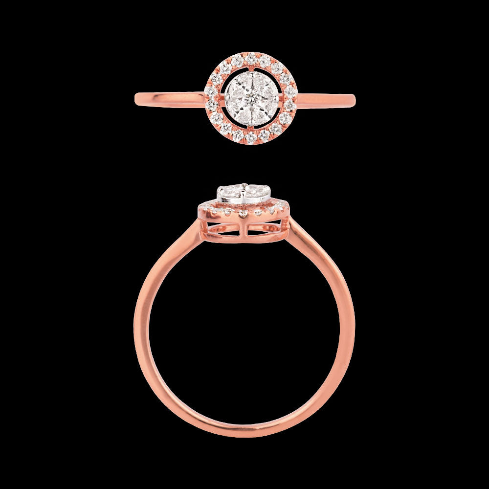 18K Two Tone Gold Diamond Ring - 0.219ct VVS-VS-EF
