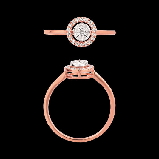 18K Two Tone Gold Diamond Ring - 0.219ct VVS-VS-EF