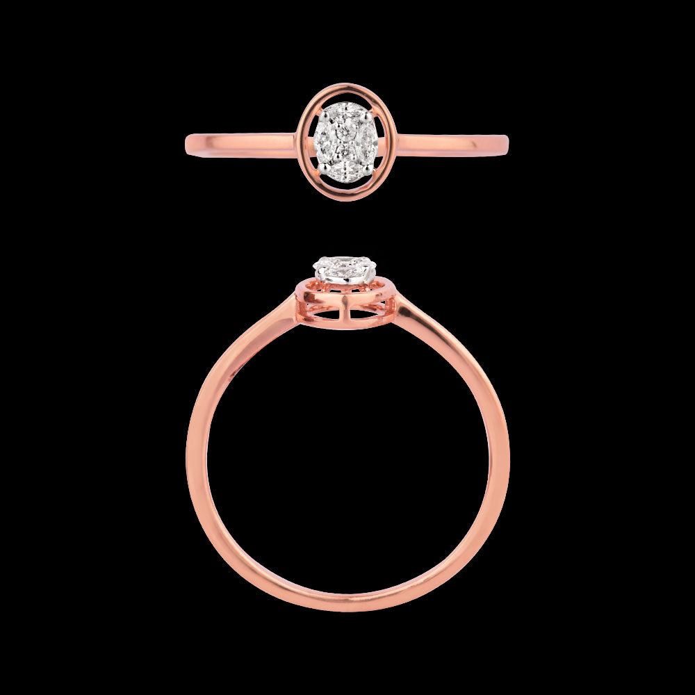 18K Two Tone Gold Diamond Ring - 0.087ct VVS-VS-EF