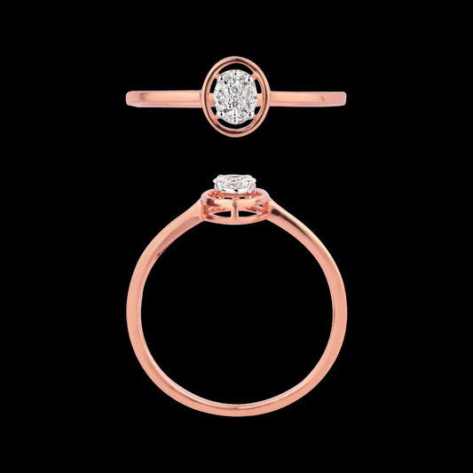 18K Two Tone Gold Diamond Ring - 0.087ct VVS-VS-EF