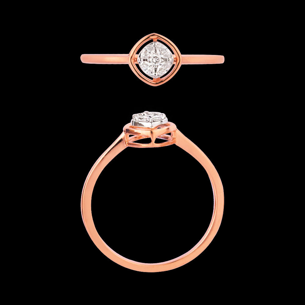 18K Two Tone Gold Diamond Ring - 0.115ct VVS-VS-EF