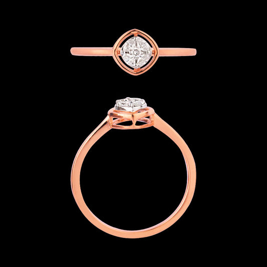 18K Two Tone Gold Diamond Ring - 0.115ct VVS-VS-EF