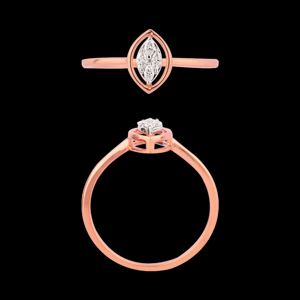 18K Two Tone Gold Diamond Ring - 0.092ct VVS-VS-EF