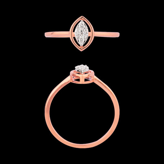 18K Two Tone Gold Diamond Ring - 0.092ct VVS-VS-EF