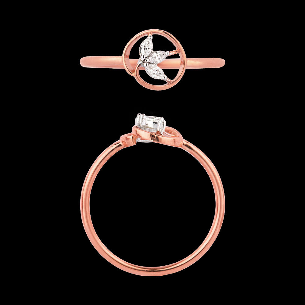 18K Rose Gold Diamond Ring - 0.066ct VVS-EF