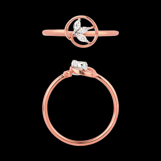 18K Rose Gold Diamond Ring - 0.066ct VVS-EF