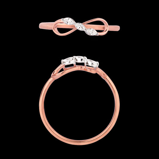 18K Two Tone Gold Diamond Ring - 0.06ct VVS-EF