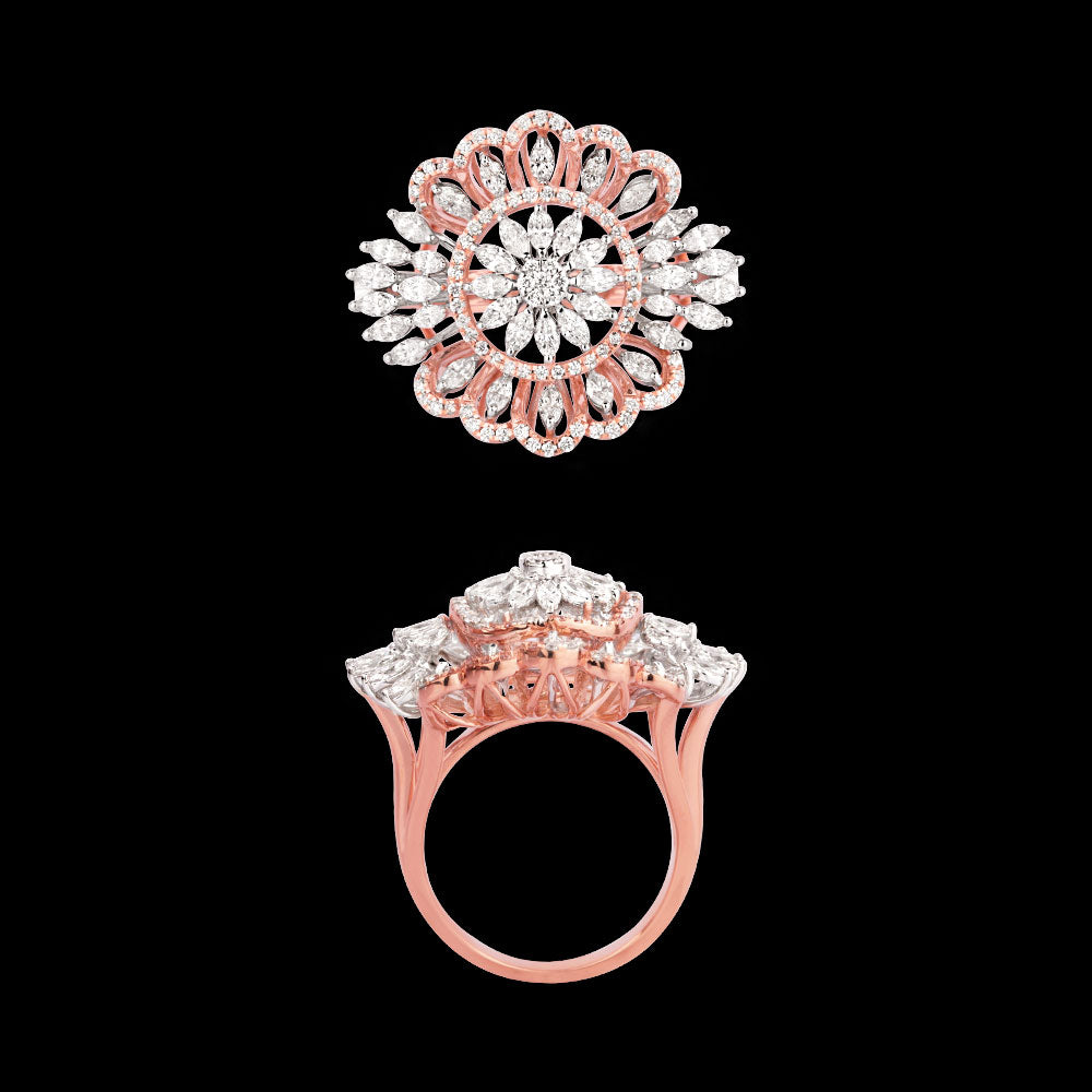 18K Two Tone Gold Diamond Ring - 1.808ct VVS-FG