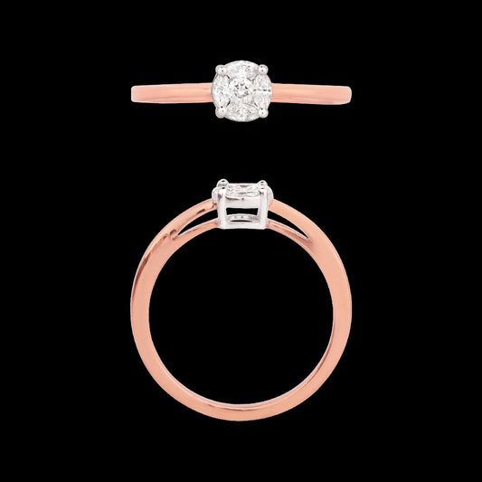 18K Two Tone Gold Diamond Ring - 0.185ct VVS-EF