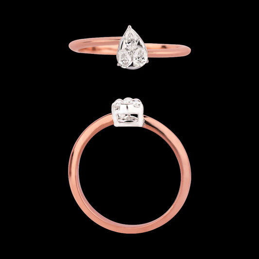 18K Two Tone Gold Diamond Ring - 0.195ct VVS-EF