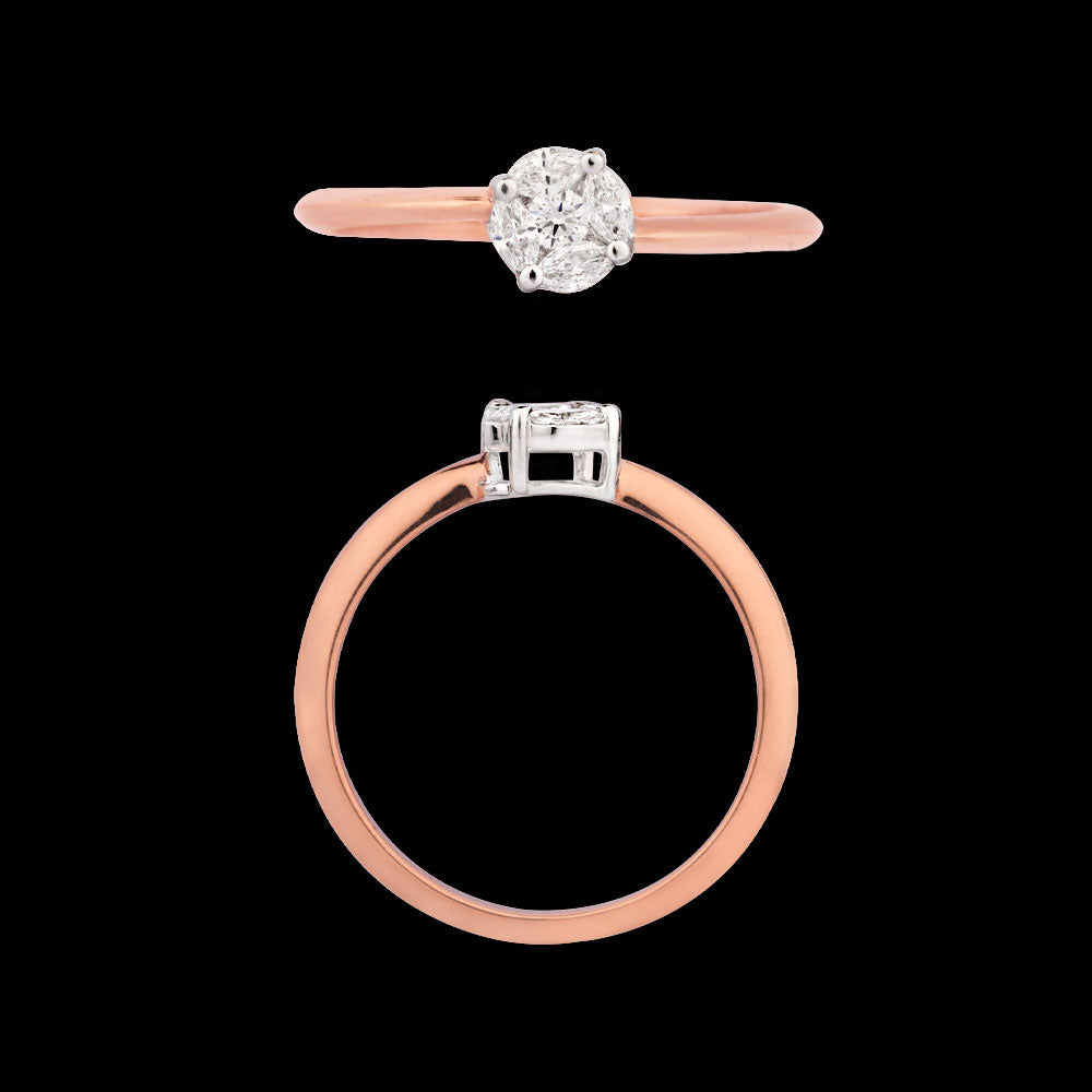 18K Two Tone Gold Diamond Ring - 0.231ct VVS-EF