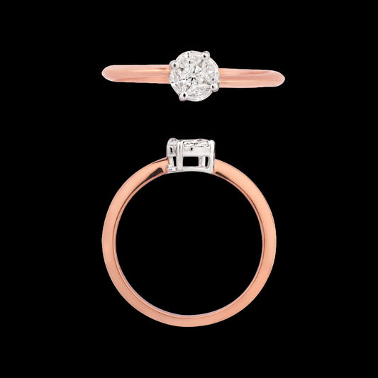 18K Two Tone Gold Diamond Ring - 0.231ct VVS-EF