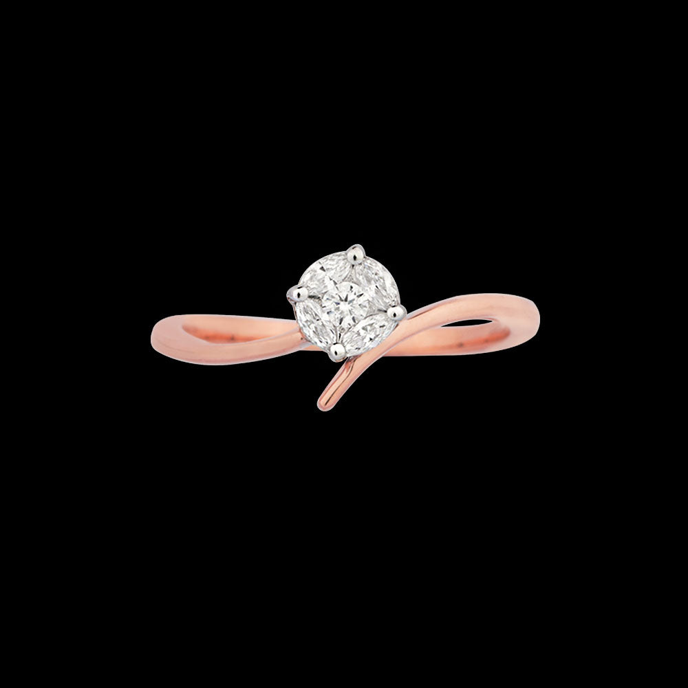 18K Rose Gold Diamond Ring - 0.199ct VVS-EF