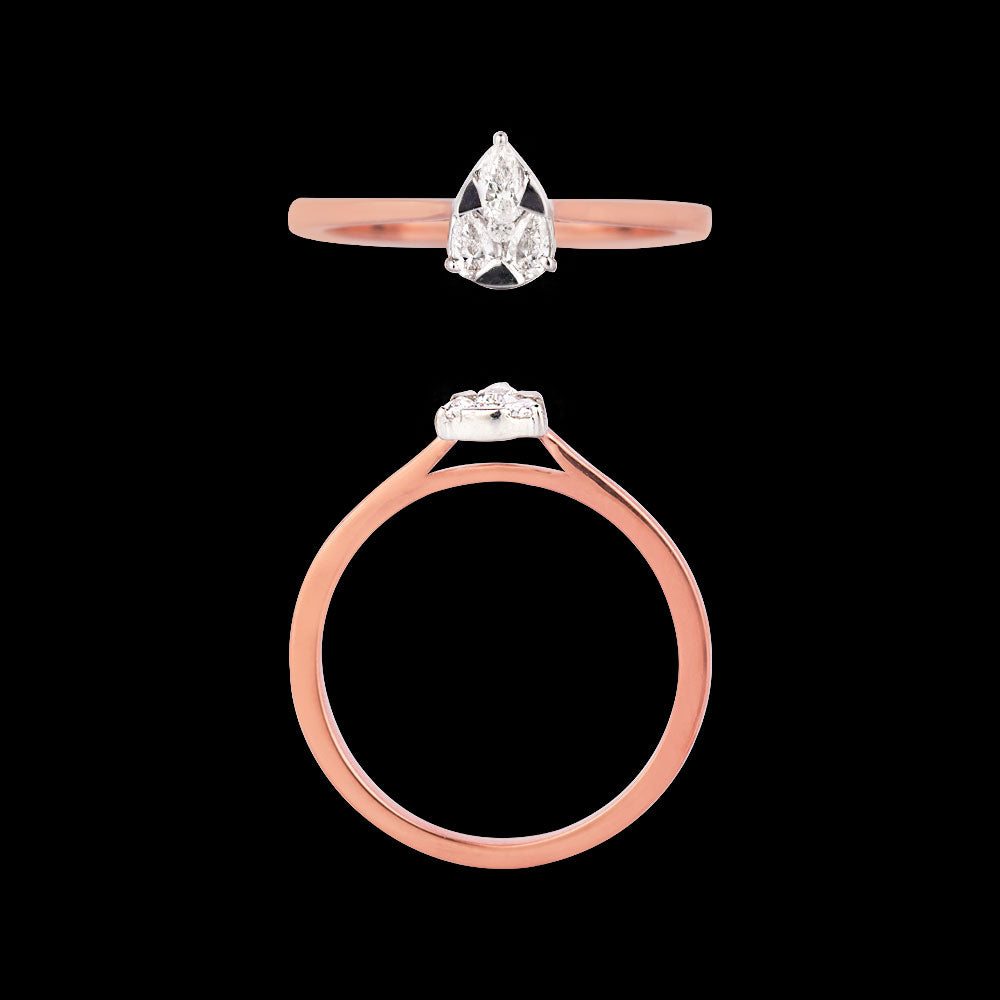 18K Two Tone Gold Diamond Ring - 0.18ct VVS-EF