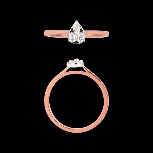 18K Two Tone Gold Diamond Ring - 0.18ct VVS-EF