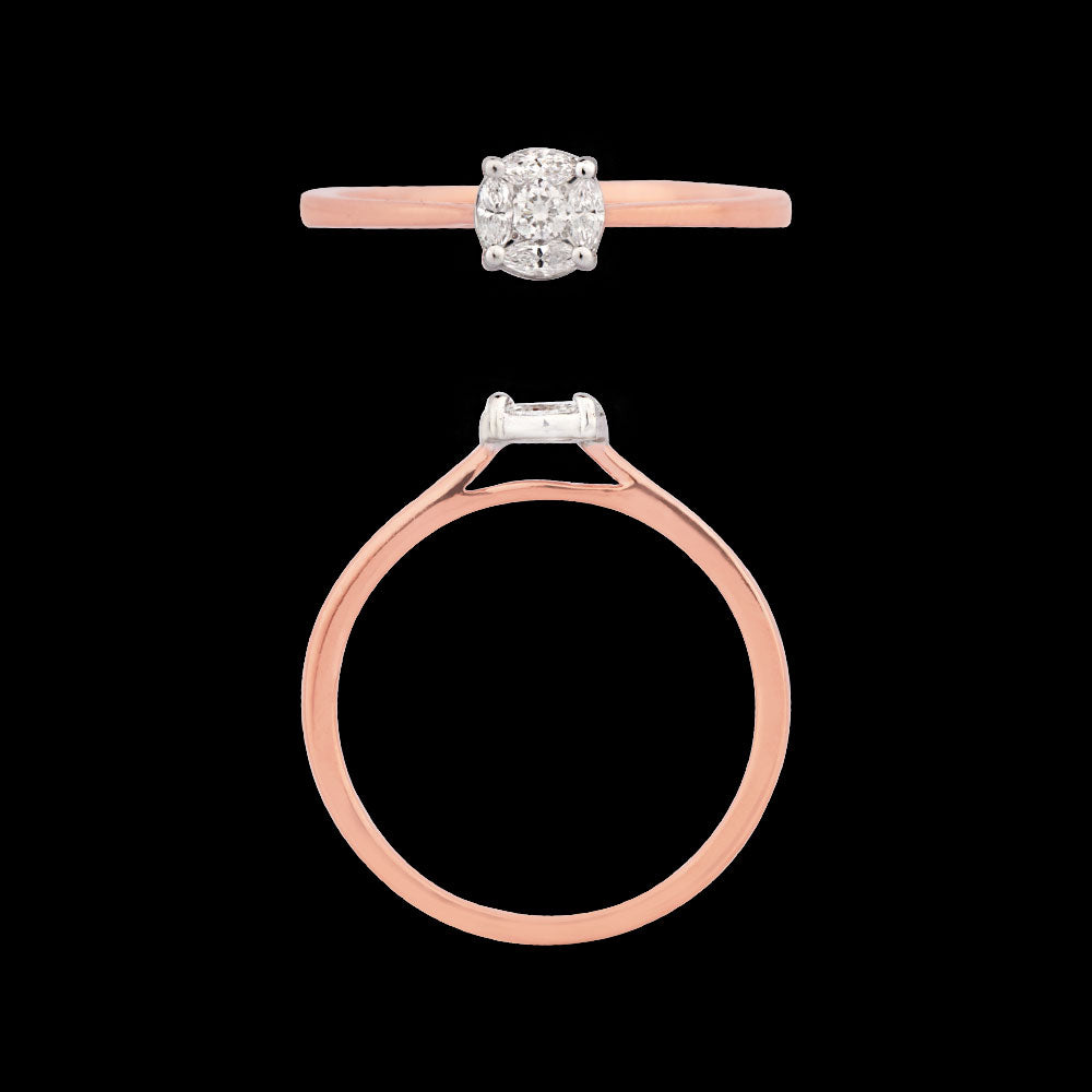 18K Two Tone Gold Diamond Ring - 0.182ct VVS-EF