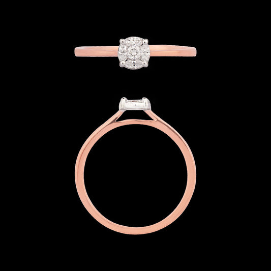 18K Two Tone Gold Diamond Ring - 0.182ct VVS-EF