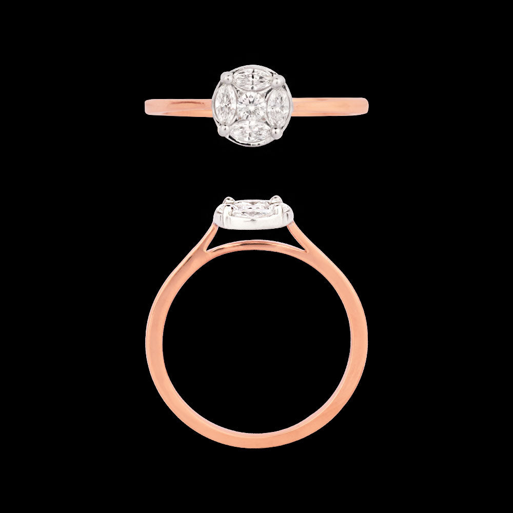 18K Two Tone Gold Diamond Ring - 0.298ct VVS-EF