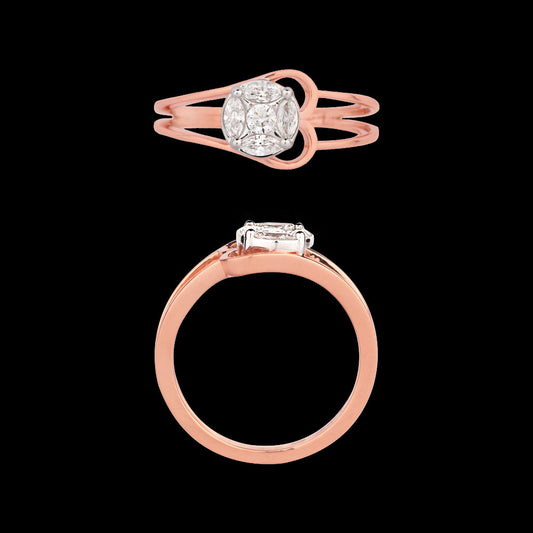 18K Two Tone Gold Diamond Ring - 0.28ct VVS-EF
