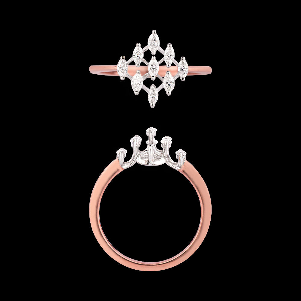 18K Two Tone Gold Diamond Ring - 0.312ct VVS-EF