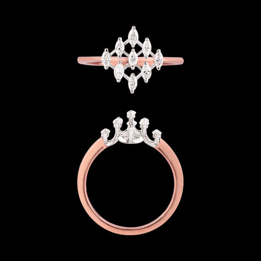 18K Two Tone Gold Diamond Ring - 0.312ct VVS-EF
