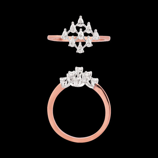 18K Two Tone Gold Diamond Ring - 0.27ct VVS-VS-EF
